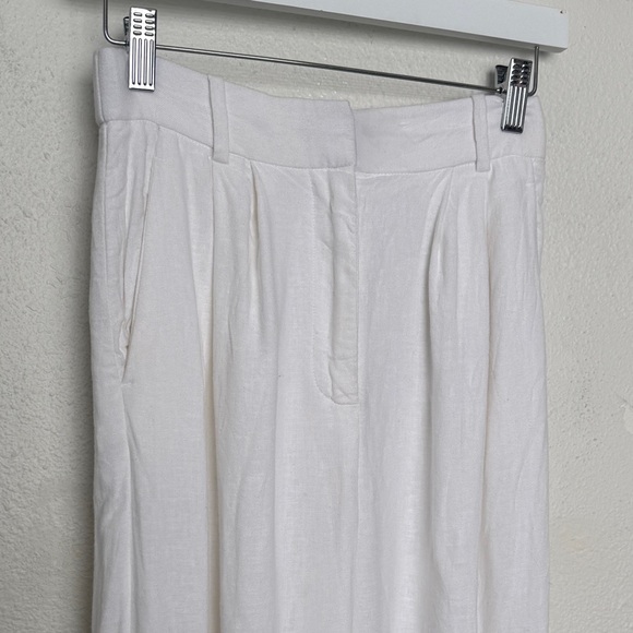 Abercrombie Fitch Sloane High Rise Tailored Linen Blend Wide Leg Pant 24/00L - Picture 5 of 12